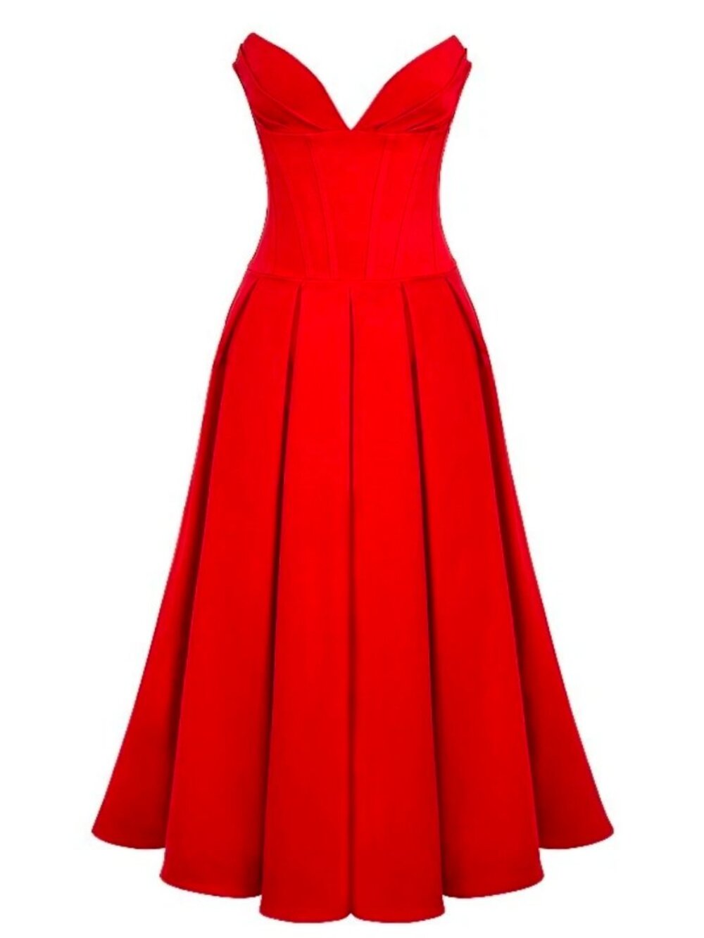House of CB - Lady - Red Scarlet Corset Strapless Ballgown Dress - Picture 10 of 11
